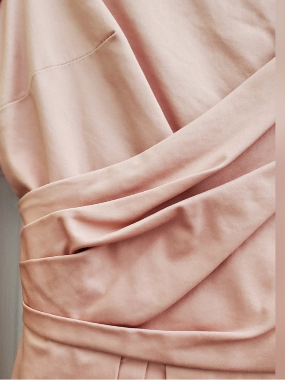 Gal Meets Glam Elisabetta Rose Pink  Surplice Wrap Top Pleated Skirt Dress -14 - Picture 4 of 14